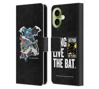 Head Case Designs Officially Licensed Batman DC Comics Ripped Paper Logo 80th Anniversary Leather Wallet Case Compatible With Apple iPhone 17
