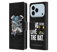 Head Case Designs Officially Licensed Batman DC Comics Ripped Paper Logo 80th Anniversary Leather Wallet Case Compatible With Apple iPhone 17 Pro
