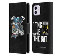 Head Case Designs Officially Licensed Batman DC Comics Ripped Paper Logo 80th Anniversary Leather Wallet Case Compatible With Apple iPhone 11