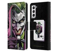 Head Case Designs Officially Licensed Batman DC Comics The Clown Three Jokers Leather Wallet Case Compatible With Samsung Galaxy S21 5G
