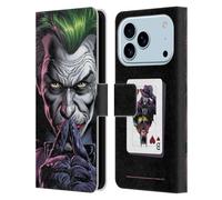 Head Case Designs Officially Licensed Batman DC Comics The Criminal Three Jokers Leather Wallet Case Compatible With Apple iPhone 17 Pro