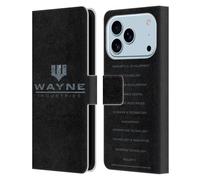 Head Case Designs Officially Licensed Batman DC Comics Wayne Industries Logo Duality Leather Wallet Case Compatible With Apple iPhone 17 Pro