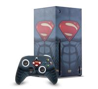 Head Case Designs Officially Licensed Batman V Superman: Dawn of Justice Superman Costume Graphics Game Console Wrap and Game Controller Skin Bundle Compatible With Xbox Series X