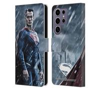 Head Case Designs Officially Licensed Batman V Superman: Dawn of Justice Superman Graphics Leather Wallet Case Compatible With Samsung Galaxy S25 Ultra