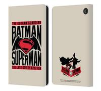 Head Case Designs Officially Licensed Batman V Superman: Dawn of Justice Typography Graphics Leather Wallet Case Compatible With Amazon Fire 7 2022