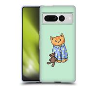 Head Case Designs Officially Licensed Beth Wilson Bedtime Pyjama Doodle Cats 2 Gel Case [Military Grade Protection] Compatible With Google Pixel 7 Pro