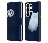 Head Case Designs Officially Licensed Beth Wilson Boo Halloween Ghost Doodle Cats 2 Leather Wallet Case Compatible With Samsung Galaxy S26 Ultra