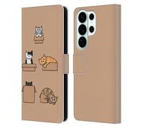 Head Case Designs Officially Licensed Beth Wilson Boxes Doodle Cats 2 Leather Wallet Case Compatible With Samsung Galaxy S26 Ultra