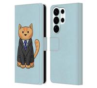 Head Case Designs Officially Licensed Beth Wilson Business Suit Doodle Cats 2 Leather Wallet Case Compatible With Samsung Galaxy S26 Ultra