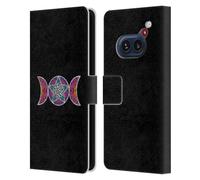 Head Case Designs Officially Licensed Beth Wilson Pagan Triple Moon Celtic Knot Stars Leather Wallet Case Compatible With Nothing Phone (2a)