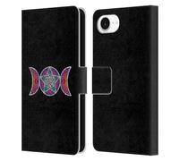 Head Case Designs Officially Licensed Beth Wilson Pagan Triple Moon Celtic Knot Stars Leather Wallet Case Compatible With Apple iPhone 16e / iPhone 17e