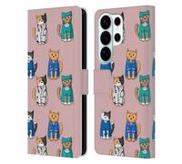 Head Case Designs Officially Licensed Beth Wilson Professionals Doodle Cats 2 Leather Wallet Case Compatible With Samsung Galaxy S26 Ultra