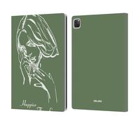 Head Case Designs Officially Licensed Billie Eilish Album Stencil Green Happier Than Ever Leather Wallet Case Compatible With Apple iPad Pro 13 M4 2024