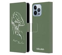 Head Case Designs Officially Licensed Billie Eilish Album Stencil Green Happier Than Ever Leather Wallet Case Compatible With Apple iPhone 13 Pro Max
