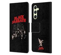 Head Case Designs Officially Licensed Black Sabbath Red Logo Key Art Leather Wallet Case Compatible With Samsung Galaxy A54 5G