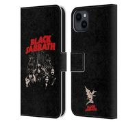 Head Case Designs Officially Licensed Black Sabbath Red Logo Key Art Leather Wallet Case Compatible With Apple iPhone 15 Plus