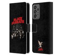 Head Case Designs Officially Licensed Black Sabbath Red Logo Key Art Leather Wallet Case Compatible With Samsung Galaxy A73 5G (2022)
