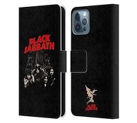 Head Case Designs Officially Licensed Black Sabbath Red Logo Key Art Leather Wallet Case Compatible With Apple iPhone 12 / iPhone 12 Pro
