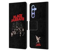 Head Case Designs Officially Licensed Black Sabbath Red Logo Key Art Leather Wallet Case Compatible With Samsung Galaxy A34 5G