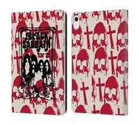Head Case Designs Officially Licensed Black Sabbath Skull Cross World Tour Key Art Leather Wallet Case Compatible With Apple iPad 10.9 2022/2025