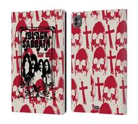 Head Case Designs Officially Licensed Black Sabbath Skull Cross World Tour Key Art Leather Wallet Case Compatible With Apple iPad Pro 11 M4 2024
