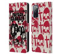 Head Case Designs Officially Licensed Black Sabbath Skull Cross World Tour Key Art Leather Wallet Case Compatible With Samsung Galaxy S20 FE / 5G