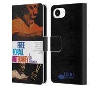 Head Case Designs Officially Licensed Blue Note Records Art Blakey Free For All Albums Leather Wallet Case Compatible With Apple iPhone 16e