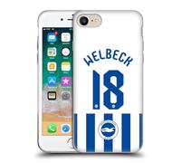 Head Case Designs Officially Licensed Brighton FC Danny Welbeck 2025/26 Players Home Kit Gel Case [Military Grade] Compatible with Apple iPhone 7/8 / SE 2020 & 2022 and Compatible with MagSafe