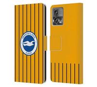Head Case Designs Officially Licensed Brighton & Hove Albion F.C Away 2024/25 Badge Kit Leather Wallet Case Compatible With Motorola Moto Edge 30 Fusion