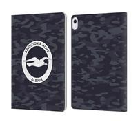 Head Case Designs Officially Licensed Brighton & Hove Albion F.C Black Camou Logo Leather Wallet Case Compatible With Apple iPad Air 13 2024/2025