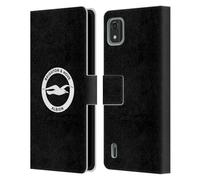 Head Case Designs Officially Licensed Brighton & Hove Albion F.C Black Logo Leather Wallet Case Compatible With Nokia C2 2nd Edition