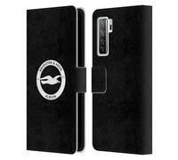 Head Case Designs Officially Licensed Brighton & Hove Albion F.C Black Logo Leather Wallet Case Compatible With Huawei Nova 7 SE/P40 Lite 5G