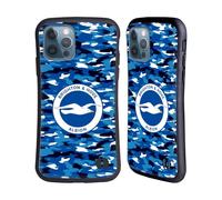 Head Case Designs Officially Licensed Brighton & Hove Albion F.C Camou Logo Hybrid Case Compatible With Apple iPhone 12 / iPhone 12 Pro