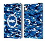 Head Case Designs Officially Licensed Brighton & Hove Albion F.C Camou Logo Leather Wallet Case Compatible With Apple iPad mini (2021/2024)