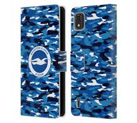 Head Case Designs Officially Licensed Brighton & Hove Albion F.C Camou Logo Leather Wallet Case Compatible With Nokia C2 2nd Edition