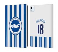 Head Case Designs Officially Licensed Brighton & Hove Albion F.C Danny Welbeck 2024/25 Players Home Kit Leather Wallet Case Compatible With Apple iPad Air 11 2020/2022/2024/2025