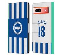 Head Case Designs Officially Licensed Brighton & Hove Albion F.C Danny Welbeck 2025/26 Players Home Kit Leather Wallet Case Compatible With Google Pixel 7a