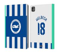 Head Case Designs Officially Licensed Brighton & Hove Albion F.C Danny Welbeck 2025/26 Players Home Kit Leather Wallet Case Compatible With Apple iPad Pro 11 M4/M5 2024/2025