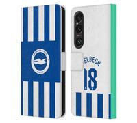 Head Case Designs Officially Licensed Brighton & Hove Albion F.C Danny Welbeck 2025/26 Players Home Kit Leather Wallet Case Compatible With Sony Xperia 1 VI 5G