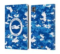 Head Case Designs Officially Licensed Brighton & Hove Albion F.C Digital Camou Logo Leather Wallet Case Compatible With Apple iPad Pro 11 M4/M5 2024/2025