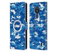 Head Case Designs Officially Licensed Brighton & Hove Albion F.C Digital Camou Logo Leather Wallet Case Compatible With Nokia C21