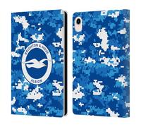 Head Case Designs Officially Licensed Brighton & Hove Albion F.C Digital Camou Logo Leather Wallet Case Compatible With Apple iPad mini (2021/2024)