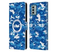 Head Case Designs Officially Licensed Brighton & Hove Albion F.C Digital Camou Logo Leather Wallet Case Compatible With Nokia G42