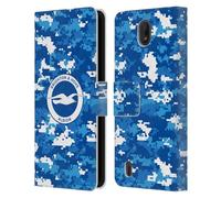 Head Case Designs Officially Licensed Brighton & Hove Albion F.C Digital Camou Logo Leather Wallet Case Compatible With Nokia C01 Plus/C1 2nd Edition