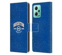 Head Case Designs Officially Licensed Brighton & Hove Albion F.C Distressed Logo Leather Wallet Case Compatible With Xiaomi Redmi Note 12 5G