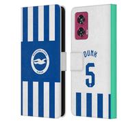 Head Case Designs Officially Licensed Brighton & Hove Albion F.C Lewis Dunk 2025/26 Players Home Kit Leather Wallet Case Compatible With Motorola Edge 50 Fusion