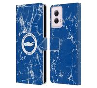Head Case Designs Officially Licensed Brighton & Hove Albion F.C Marble Logo Leather Wallet Case Compatible With Motorola Moto G Power (2024)