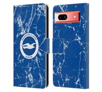 Head Case Designs Officially Licensed Brighton & Hove Albion F.C Marble Logo Leather Wallet Case Compatible With Google Pixel 7a
