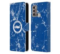 Head Case Designs Officially Licensed Brighton & Hove Albion F.C Marble Logo Leather Wallet Case Compatible With Moto G60 / Moto G40 Fusion