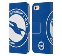 Head Case Designs Officially Licensed Brighton & Hove Albion F.C Oversized Logo Leather Wallet Case Compatible With Apple iPhone 7/8 / SE 2020 & 2022